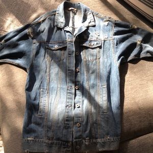 Long denim jacket